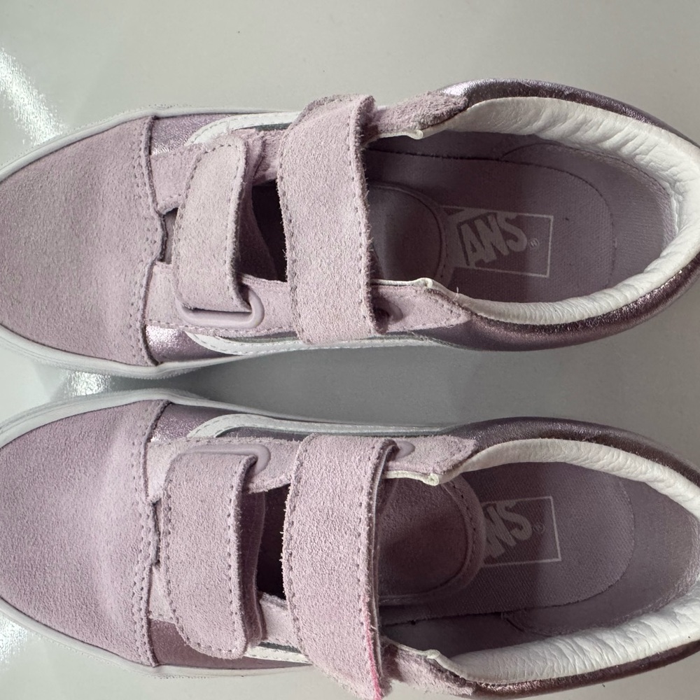 Vans Light Pink Suede Velcro Shoes